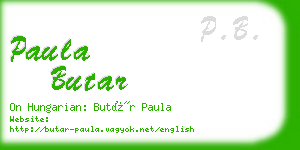 paula butar business card